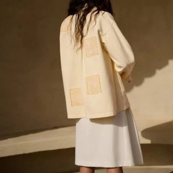 NWT Bloggers Favorite‎ Zara Overshirt Jacket w/ Embroidered Patches Size Medium - Picture 3 of 16